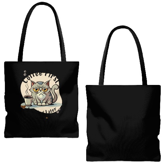 Coffee First - Adulting Later (...maybe) Tote Bags (AOP)