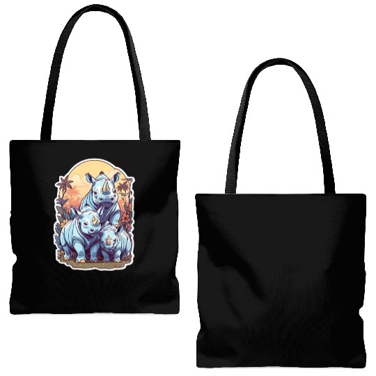 Rhinos Kawaii Tote Bags (AOP)