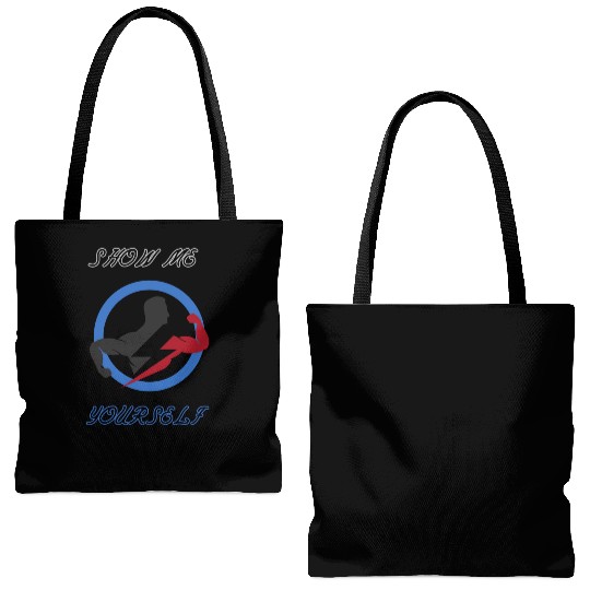 show me yourself in the gym. Tote Bags (AOP)