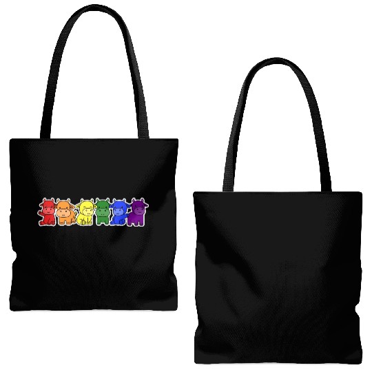 LGBT+ Flag Cow Design for proud LGBT+ People Tote Bags (AOP)