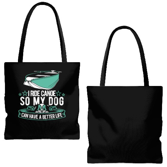 Canoe Canoeing Canoeist Dog Tote Bags (AOP)