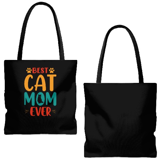 Best Cat mom Ever Tote Bags (AOP)
