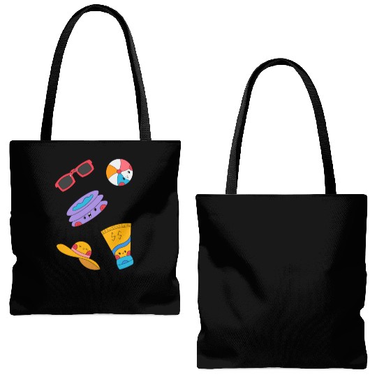 Cute Summer Pool Party Sticker Pack Tote Bags (AOP)