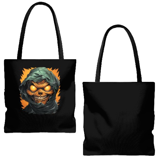 Halloween Spooky Cartoon Mummy Tote Bags (AOP)