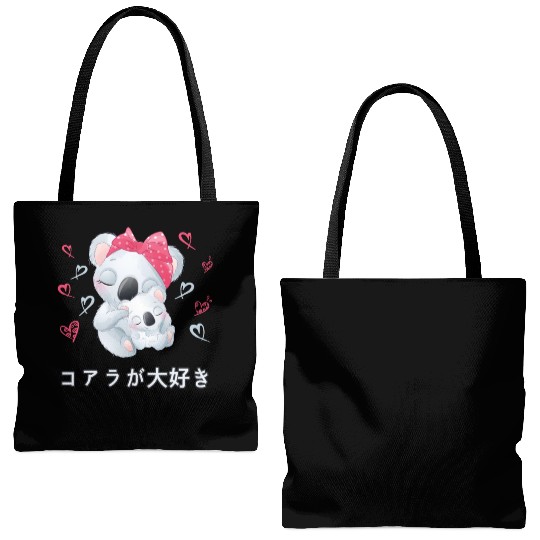 I Love Koalas Love Mom Koala Bear Tote Bags (AOP)