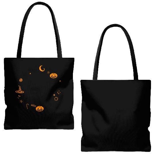Embroidered Ghost Dogs Trick or Treat Halloween Sw Tote Bags (AOP)