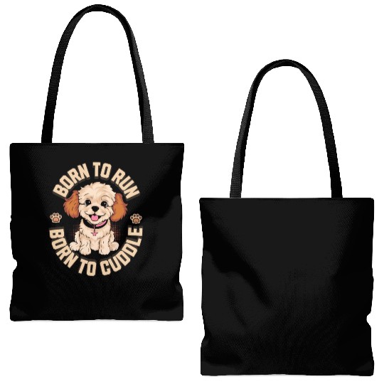 Born to Run Born to Cuddle Tote Bags (AOP)