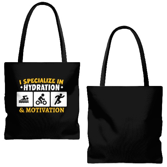 Triathlon Swim Bike Run Triathlete Sport Gift Tote Bags (AOP)