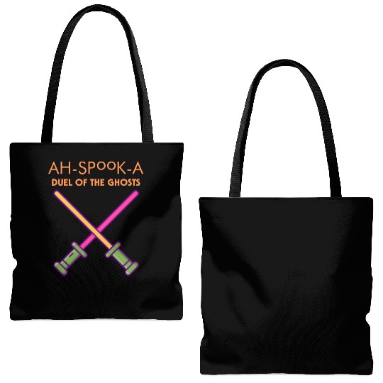Ahs-Booka: Duel of the Ghosts Retro Halloween Tote Bags (AOP)