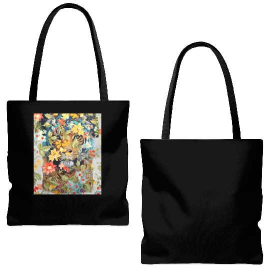 tiger big cat Tote Bags (AOP)