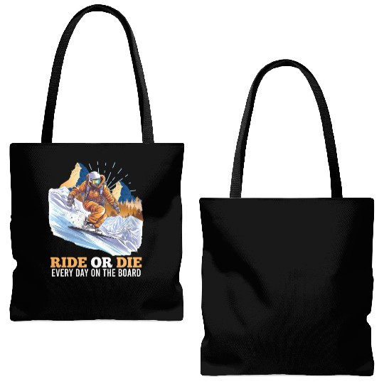 Snowboarding Ride 'n Die Snowboarder Extreme Tote Bags (AOP)