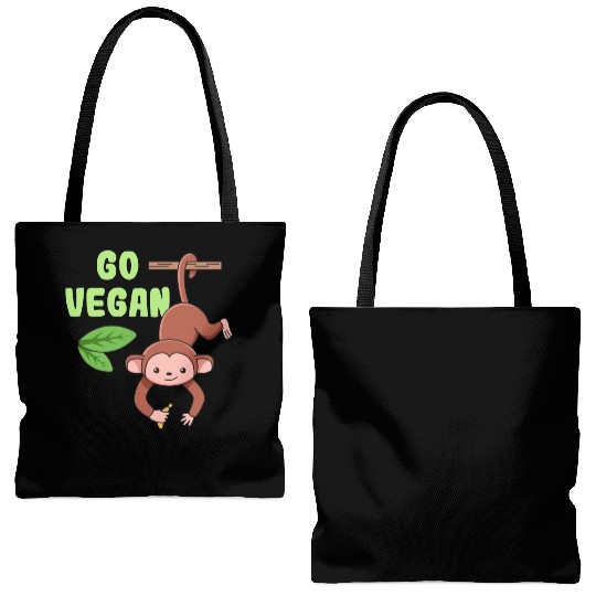 Monkey Design for proud Vegans Tote Bags (AOP)