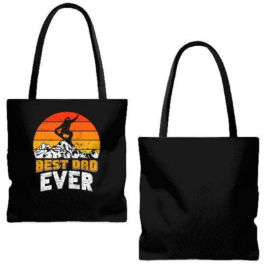 Snowboarder Best Dad Ever Snowboarding Freestyle Tote Bags (AOP)