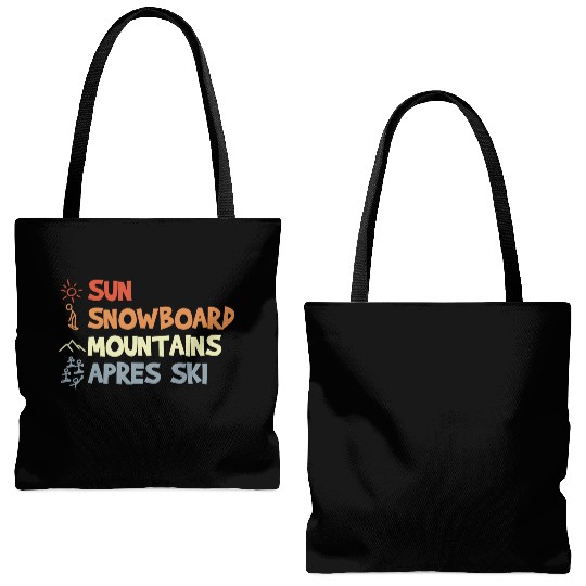 Vintage Snowboarding Tote Bags (AOP)