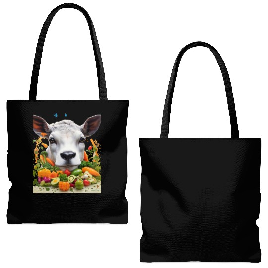 ANIMAL COW VEGETARIAN Tote Bags (AOP)