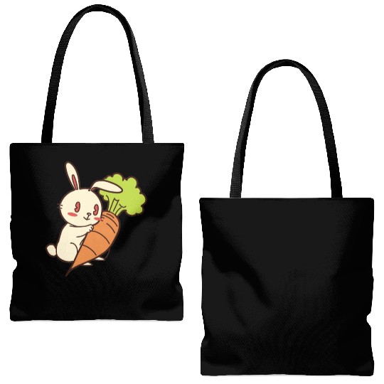 Rabbit And Carrot Tote Bags (AOP)