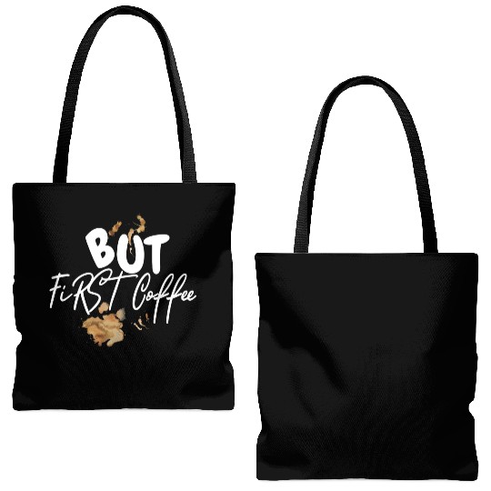 BUT FIRST COFFEE Tote Bags (AOP)
