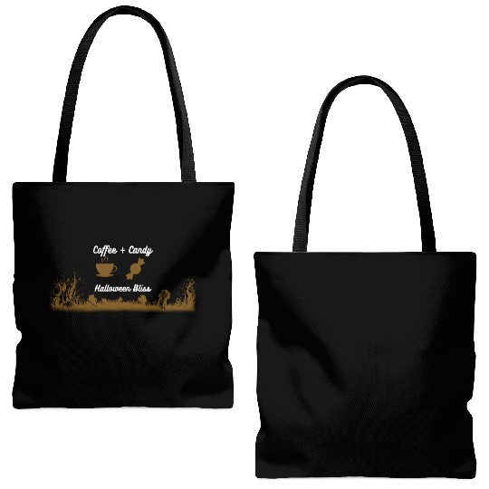 Coffee + Candy = Halloween Bliss Tote Bags (AOP)
