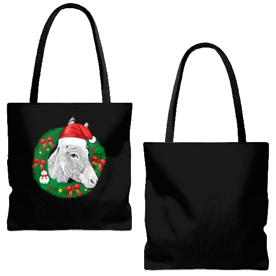 Donkey Lover Christmas Farm Animal Tote Bags (AOP)