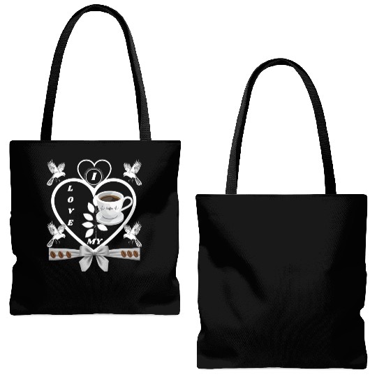 I LOVE MY coffee Tote Bags (AOP)