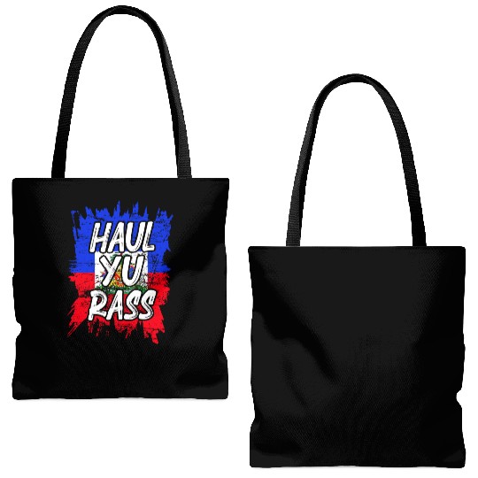 Haul Yu Rass Afro Pride Kriol Haiti Flag Tote Bags (AOP)