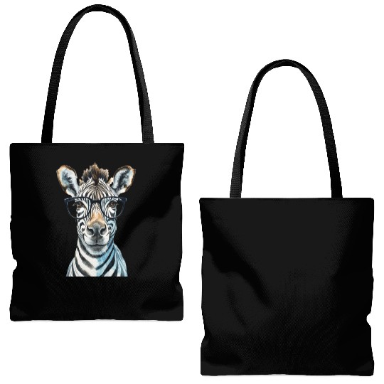 Funny Zebra Wearing glasses Tote Bags (AOP)