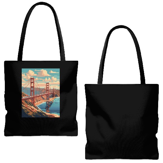 Golden Gate Bridge California Tote Bags (AOP) Tote Bags (AOP), Golden