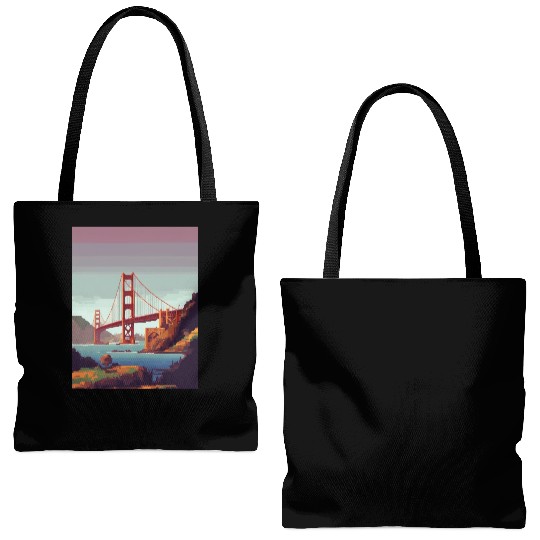 Golden Gate Bridge California Tote Bags (AOP), Golden Gate