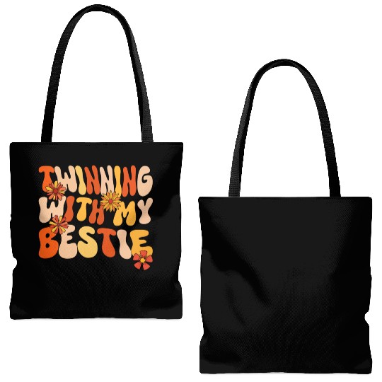 Twinning With My Bestie Spirit Week Twin Day Tote Bags (AOP)