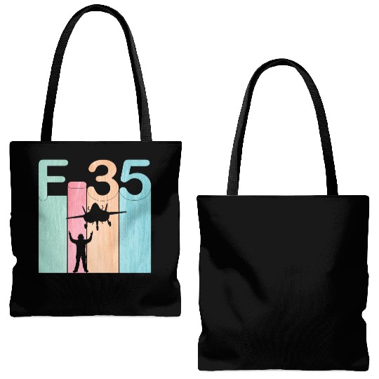 F35 Vintage Air Force Fighter Jets Tote Bags (AOP)