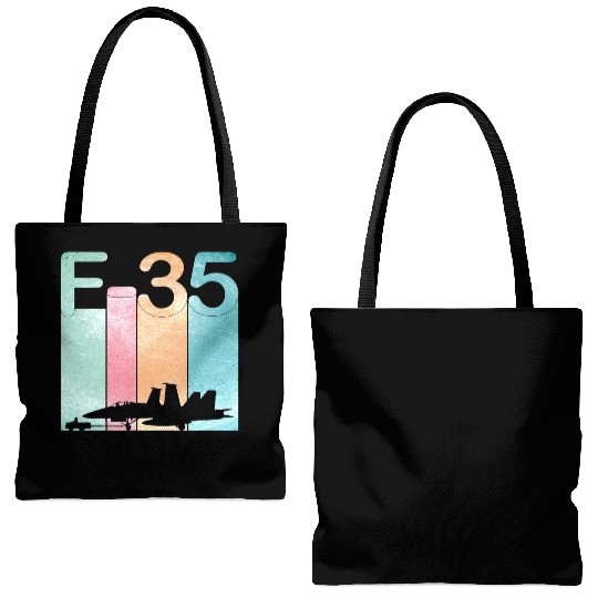 F35 Vintage Air Force Fighter Jets Tote Bags (AOP)