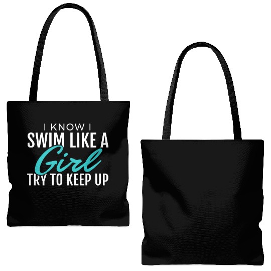 I Swim Like A Girl Funny Gift Women Ladies Swimmer Tote Bags (AOP)