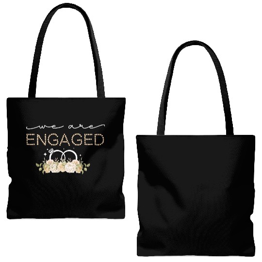 Couple Matching Fiancé Engagement Bride Tote Bags (AOP)