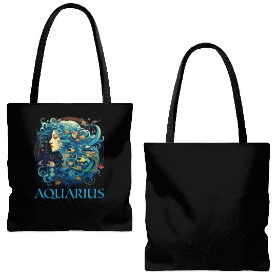 Embrace Your Aquarius Identity: Aquarius Zodiac Tote Bags (AOP)