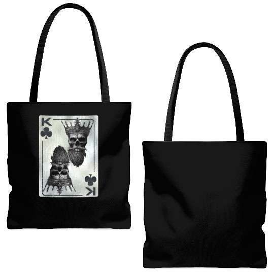 Gothic Card Game Clubs King Creepy Tote Bags (AOP)