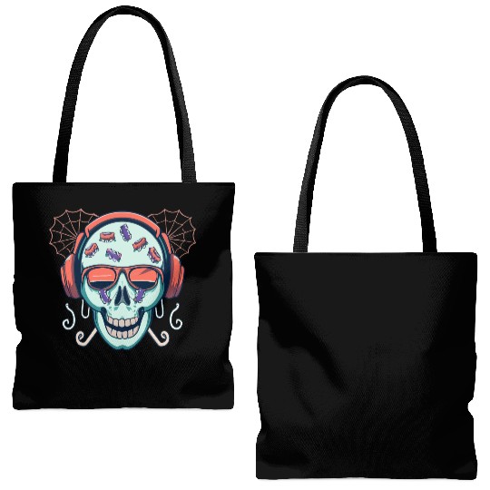 Skull Candy Halloween For Music Tote Bags (AOP)