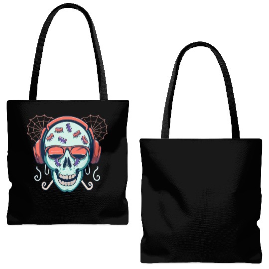 Skull Candy Halloween For Music Tote Bags (AOP)