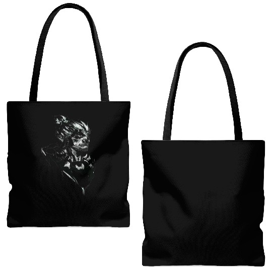 Monochrome Street Fighter: Akuma's Knightly FanAr Tote Bags (AOP)