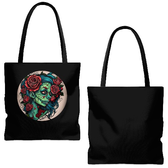 Zombie Girl / Halloween / creepy / green / Comic Tote Bags (AOP)