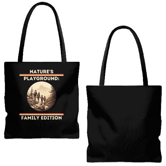 Nature's Playground: Family Edition Family Hiking Tote Bags (AOP)