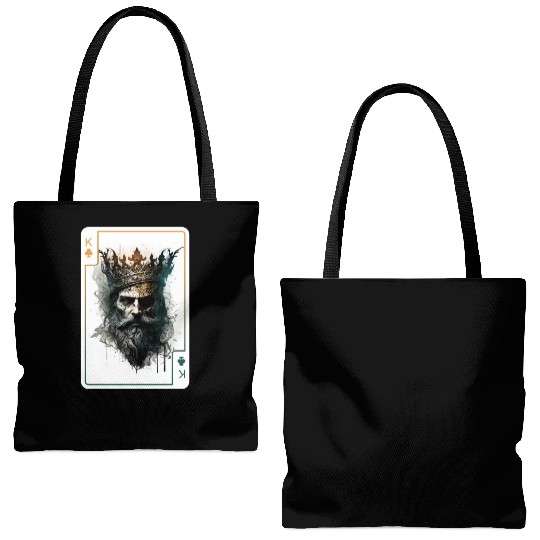 King Spades Halloween Creepy Gothic Poker Tote Bags (AOP)