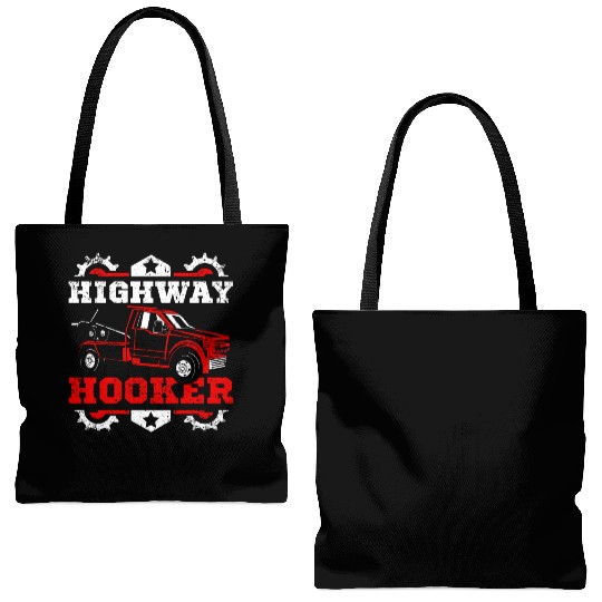 Funny highway hoker Tow truck driver Tote Bags (AOP)