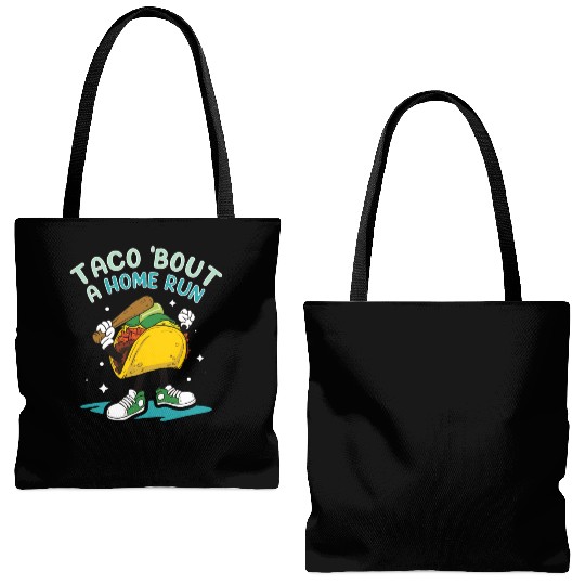 Taco Mexican Food Baseball Card Baseball Player Tote Bags (AOP)