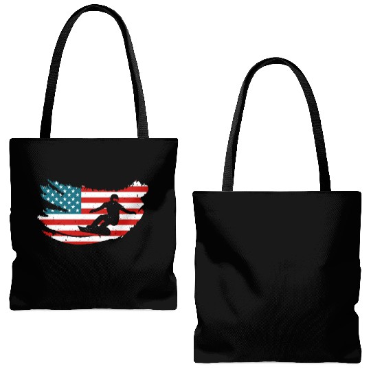 USA Snowboarding Snowboarder Tote Bags (AOP) Snowboard