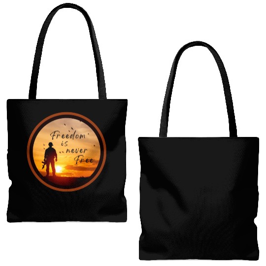 Freedom is Never Free, Veterans Tote Bags (AOP)