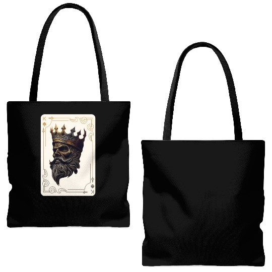 Creepy Card Game King Spades Poker Nightmare Tote Bags (AOP)