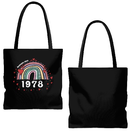 Cute Rainbow Awesome 1978 - 45th Birthday w/ Tote Bags (AOP)