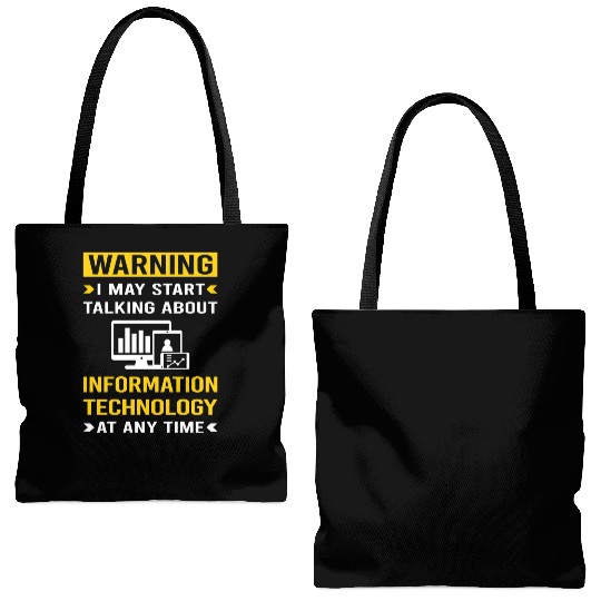 Warning Information Technology Tote Bags (AOP)