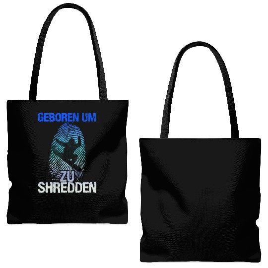 Born to Shred Snowboarding Snowboarder Tote Bags (AOP)