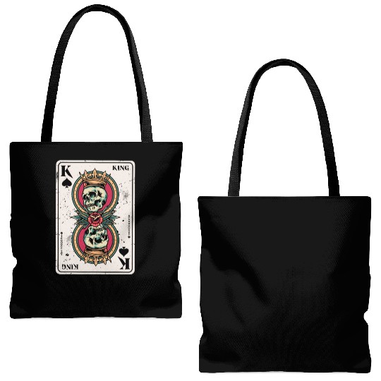King on Spades Horror Halloween Card Game Creepy Tote Bags (AOP)